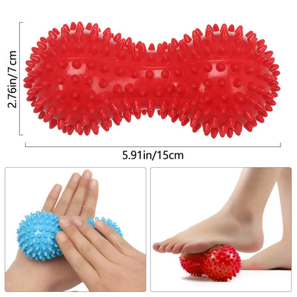 Peanut Ball, Foot Massager Ball, Spiky Massage Ball, Deep Point Massage Heel Foot Arch Pain, Plantar Fasciitis, Neck Pain Relief