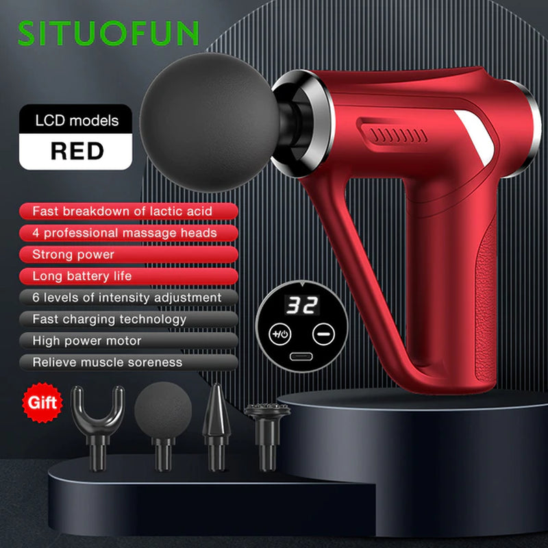 SITUOFUN Professional Deep Tissue Massage Gun with 32 Levels for Neck, Back, and Body Muscle Relief and Relaxation