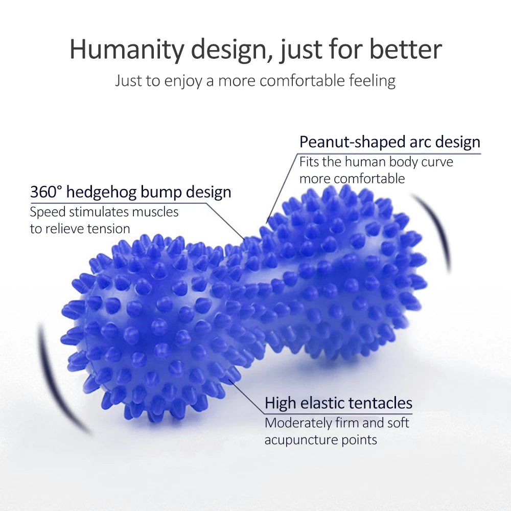 Peanut Ball, Foot Massager Ball, Spiky Massage Ball, Deep Point Massage Heel Foot Arch Pain, Plantar Fasciitis, Neck Pain Relief