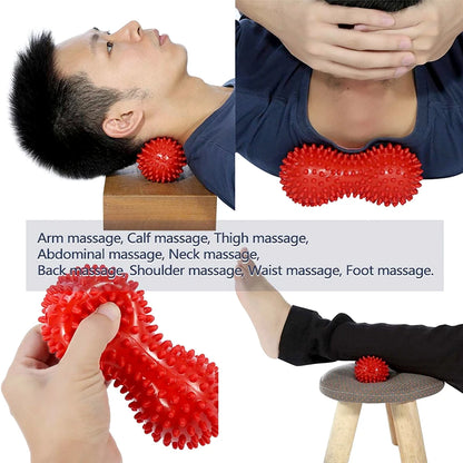 Peanut Ball, Foot Massager Ball, Spiky Massage Ball, Deep Point Massage Heel Foot Arch Pain, Plantar Fasciitis, Neck Pain Relief