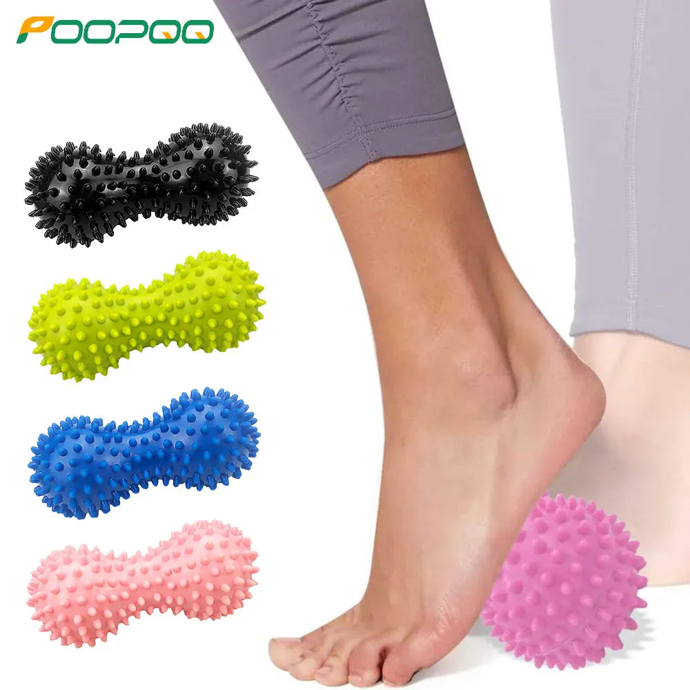 Peanut Ball, Foot Massager Ball, Spiky Massage Ball, Deep Point Massage Heel Foot Arch Pain, Plantar Fasciitis, Neck Pain Relief