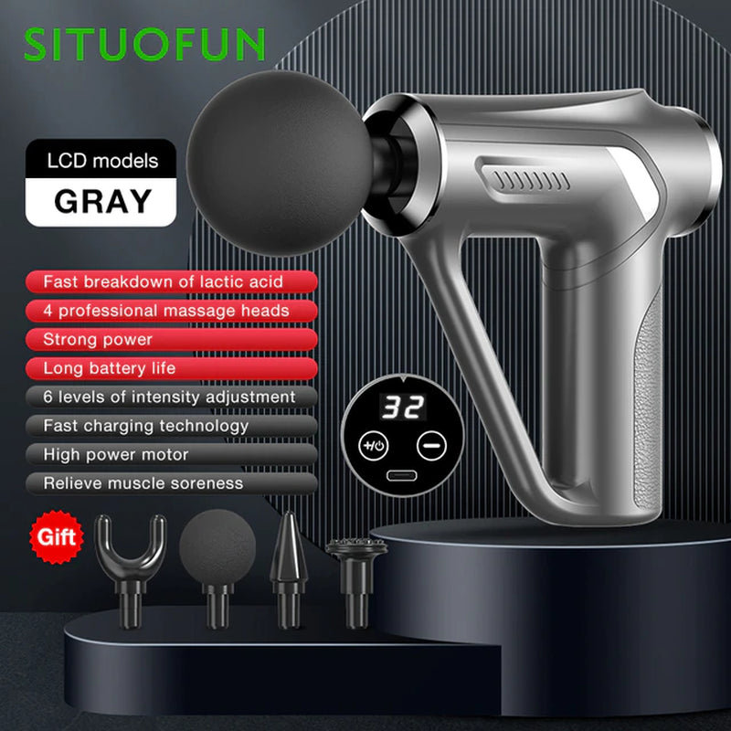 SITUOFUN Professional Deep Tissue Massage Gun with 32 Levels for Neck, Back, and Body Muscle Relief and Relaxation